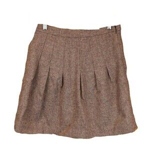 Gap Blush Pink Herringbone Pleated Wool Mini Skirt 2 Soft Girl Normcore